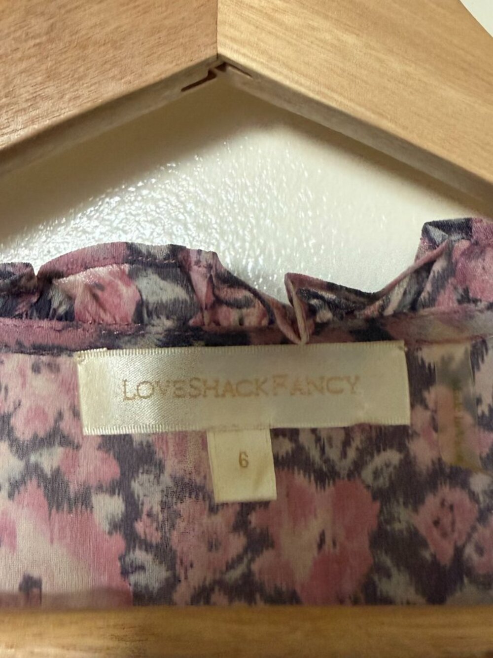 LoveShackFancy Cassidy Purple Floral Georgette Mini Dress US 6 - Picture 5 of 7